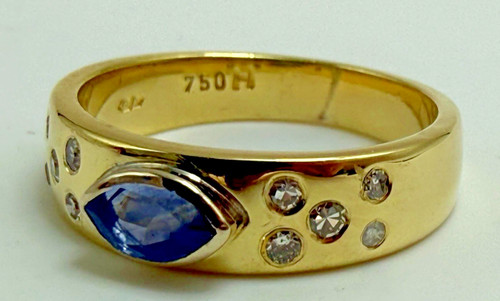 14ct gold sapphire ring - gold,