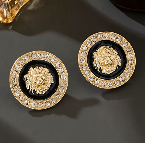 Gold tone lion head black - gold,