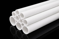 White PVC 1m Long Round Tube