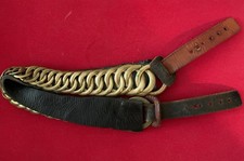 Vintage Irish Guards Bearskin Chinstrap - Brass And Leather - Good Condition