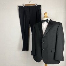 Marks & Spencer Tuxedo Dinner Suit 2 Piece Men's Black 44S Jacket 44W 29L M&S