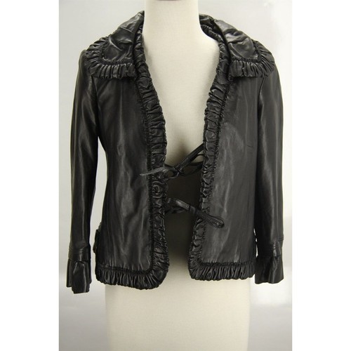 Valentino black leather runway - leather,