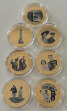 7 x Westminster Diamond Wedding Elizabeth Philip 2007 2010 $1 Cook Islands Coins