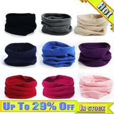 2× Thermal Fleece Snood Neck Warmer Winter Scarf Hat Warm Men Women Chidren Polo