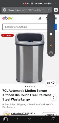 Vonhaus 70l sensor bin - vonhaus,