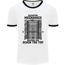 Elevator Mechanic Lift Engineer Mens Ringer T-Shirt