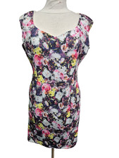 Coleen Rooney  Pencil Dress Multi Floral Slightly Padded Shoulder Size: 18