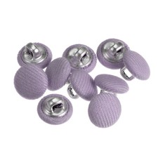10pcs Fabric Cloth Covered Button 10mm Metal Round Sewing Buttons, Purple