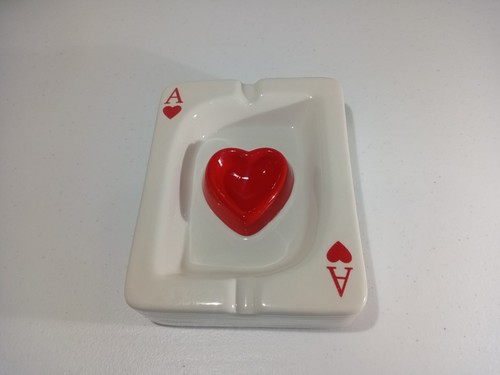 Ceramic poker ashtray retro - poker,