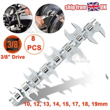 8pc Crows Foot Feet Wrench Spanner Set 3/8" Drive Metric Crow 10mm - 19mm