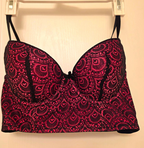 Black pink underwired - pink, padded