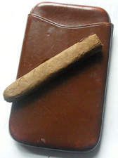 Vintage leather cigar case