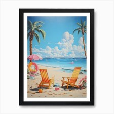 Beach Surreal Painting Poster