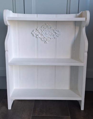 White wooden wall shelf - white,