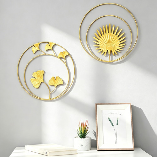 Gold iron leaf wall - iron, decoration