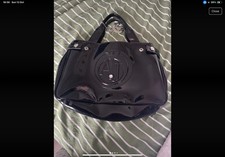 Armani Jeans Black PVC Handbag with embossed logo 