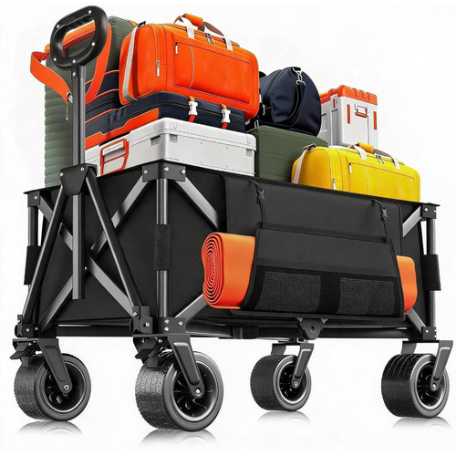 Folding garden wagon cart 300l - wagon,