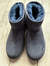 Ladies Genuine Ugg Ankle Short Boots Fully Lined With Faux Fur Lined Navy Size 5