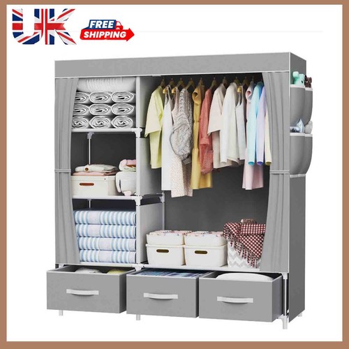 Large fabric canvas wardrobe - large,