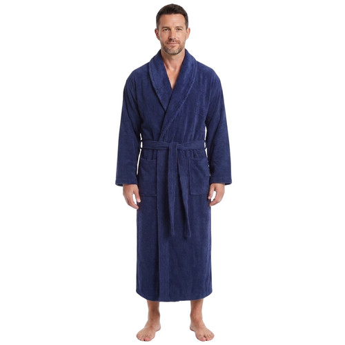 Mens hooded shawl bathrobe - mens,