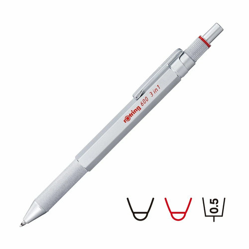 Rotring 600 silver 1 - silver, 3-in-1
