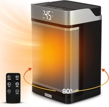 Electric Space Heater 1500W Energy Efficient, 80° Oscillating PTC Ceramic... 