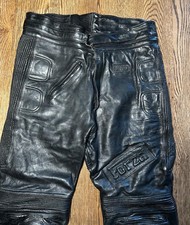 Akito Forza Leather Motorcycle Biker Trousers Black Mens Uk 38 Eu 48
