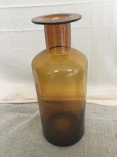 Large Amber Coloured Glass Table Top Vase