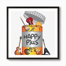 Guitar happy pills Art Print
