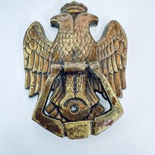 Antique 1800'S Victorian Architectural Brass Double Eagle Door Knocker 12 x10 cm