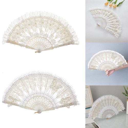 Lace hand fan foldable retro - lace,