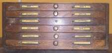 Antique Typesetter's / Printers Cabinet. 6 Drawers 325w x 145h x 455d