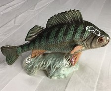 VERY RARE VINTAGE BESWICK HIGH GLOSS PERCH FISH NUMBER 1875, 60 YEARS OLD USED