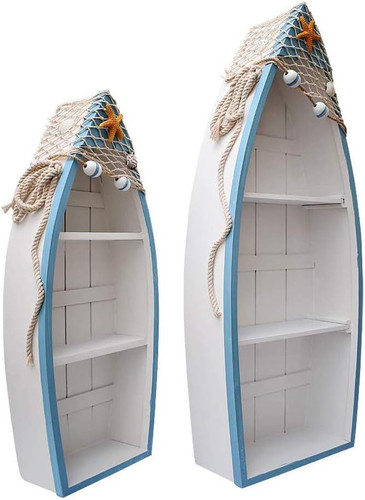 Nautical wooden boat shelf - boat,
