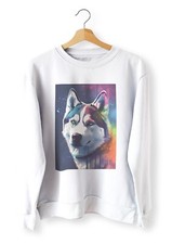 Husky Art Sweatshirt Sweat Dog Lover Pet Spray Paint Graffiti Gift Top Tee