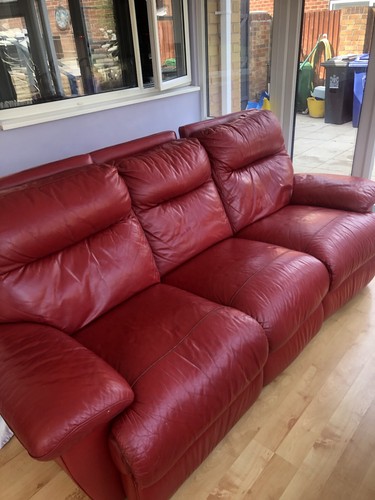 Red recliner settee - red,
