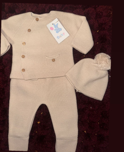 Beige baby pram suit - beige,