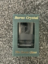 Whisky Dram Glass by Burns Crystal. Shakespeare Engraved On Glass. Boxed. VGC