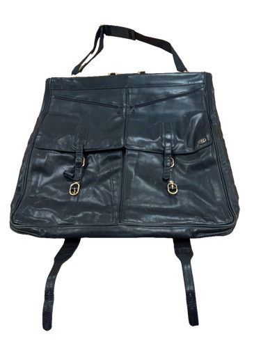 Leather garment bag black - leather,