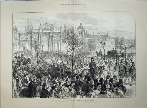 Old antique print - old, 1877