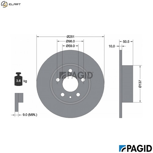 Brake disc 51804nc for alfa - 2x,