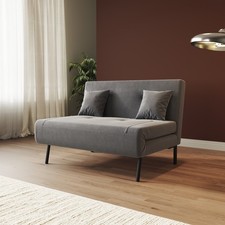 3-in-1 Folding Sofa Bed Grey Adjustable Backrest Convertible Sleeper Chiar