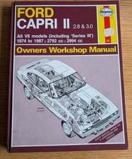HAYNES MANUAL FORD CAPRI II III 2.8 3.0 1974 TO 1987 V6
