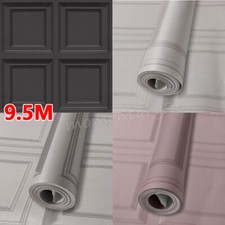 3D Wood Effect Panel Wallpaper Feature Wall Living Room. ecor Grey/Cream/ Pink