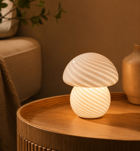 White mushroom battery - white,