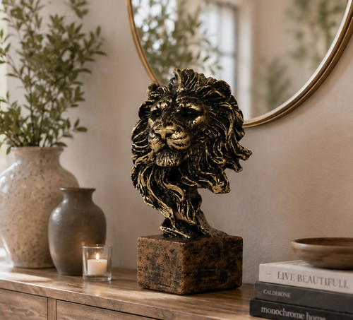 Lion head sculpture - head, and