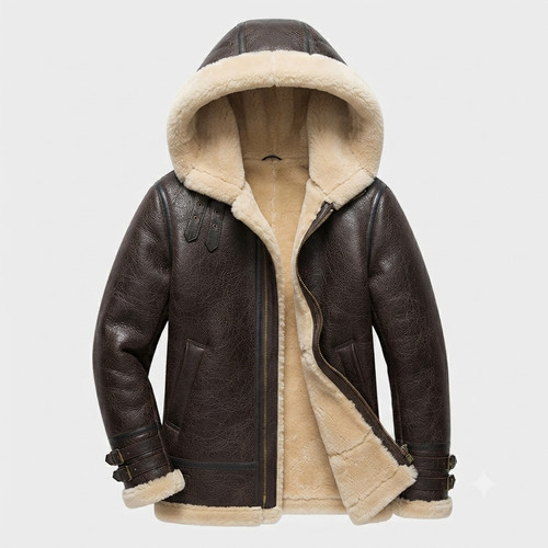 Men dark brown shearling - men's,