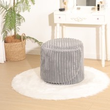 Ottoman Storage Stool Ribbed
