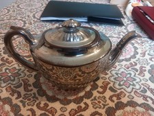 Stylish 1950s Art Deco Chrome Creamic Tea Pot