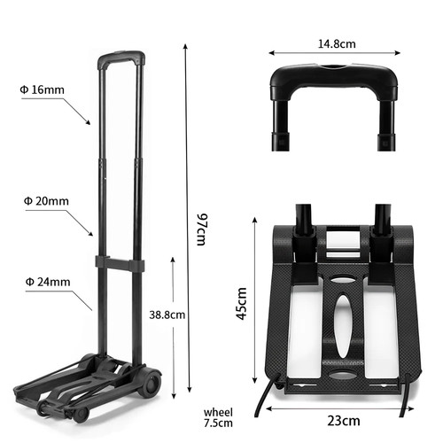 Folding trolley 1pc black - 1pc,